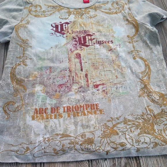 Crew Neck Short Sleeve Eccentric Pattern T-shirt Top - Picture 6 of 11